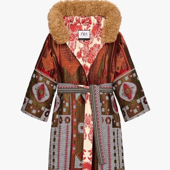 Zara Jackets & Blazers - Jacquard Coat Limited Edition